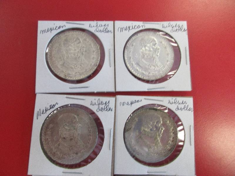 (10) Mexican Silver Dollar Coins