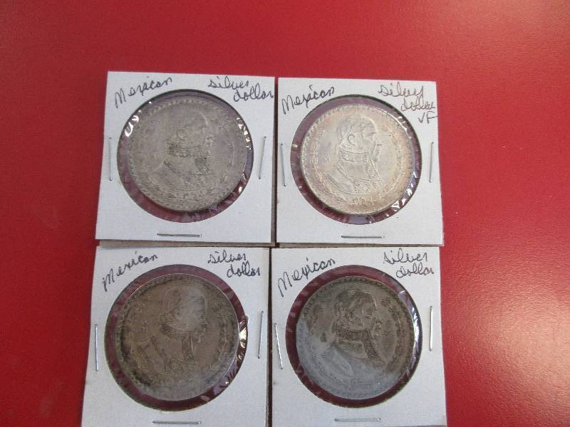 (10) Mexican Silver Dollar Coins