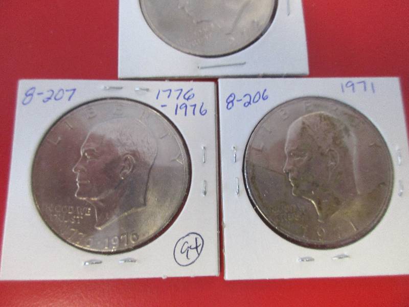 (3) Eisonhower Dollar coins