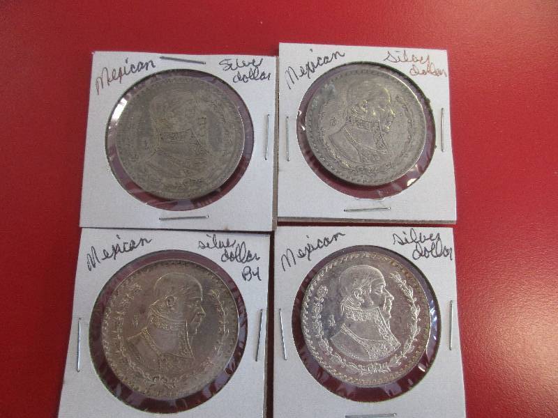(10) Mexican Silver Dollar Coins