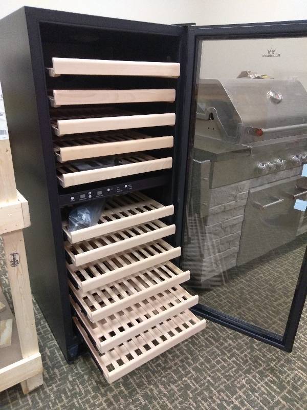 lot 12 image: KingsBottle Dual Zone 23.54 in. 106-Bottle Stainless Steel Wine Cooler