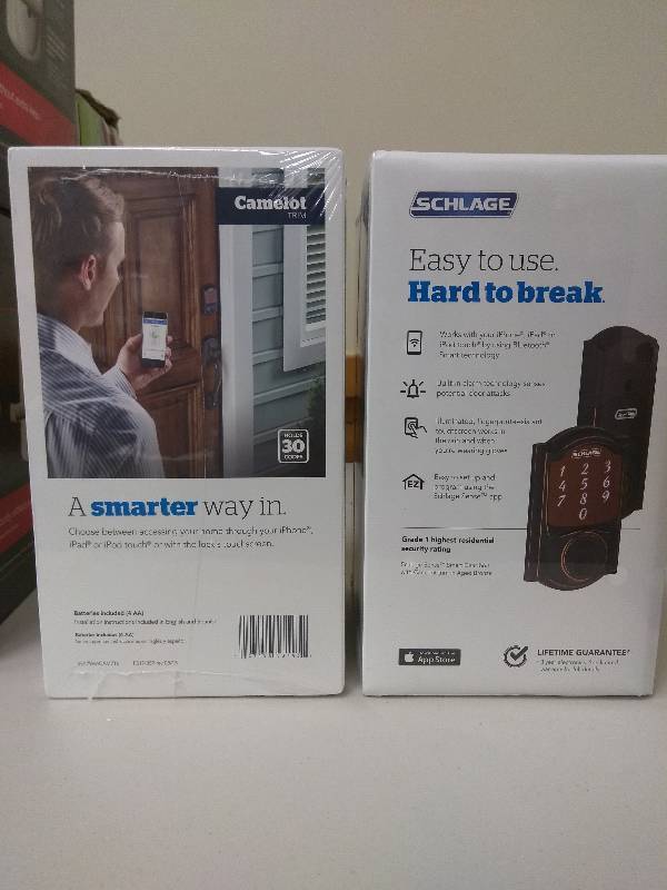 lot 17 image: Schlage Camelot Aged Bronze Sense Smart Lock
