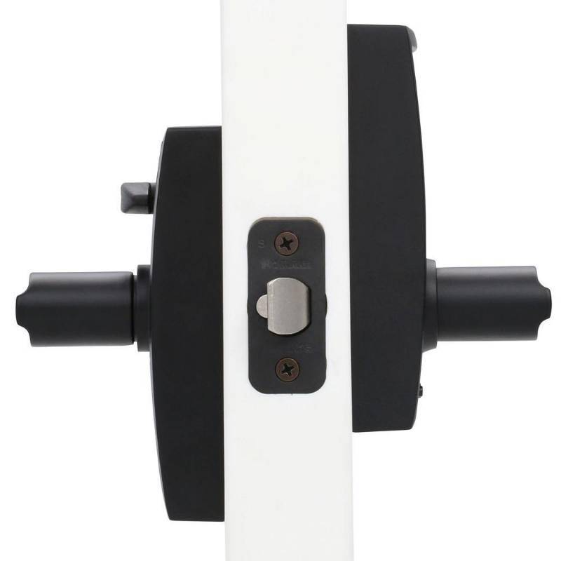 lot 20 image: Schlage Latitude Matte Black Touch Electronic Door Lever with Century Trim