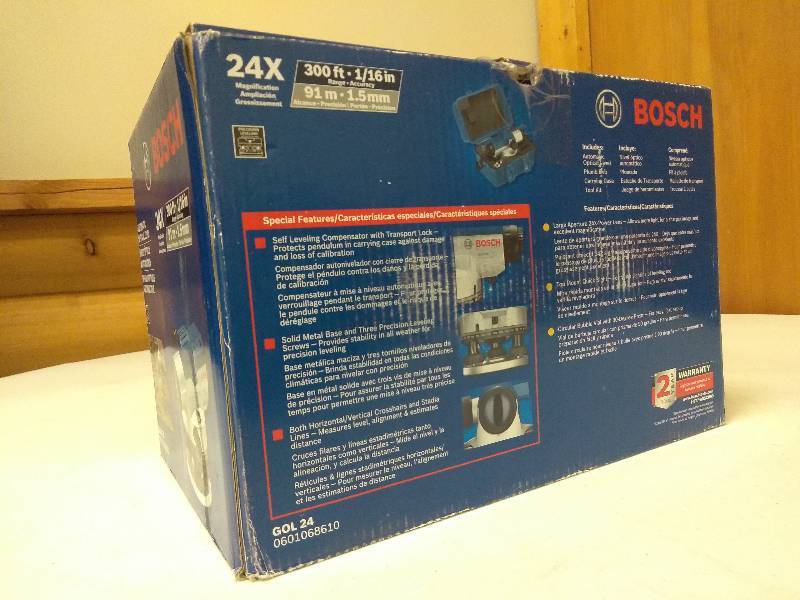lot 23 image: Bosch 11.75 in. Automatic Optical Level Kit with 24x Magnification Power Lens (3-Piece)