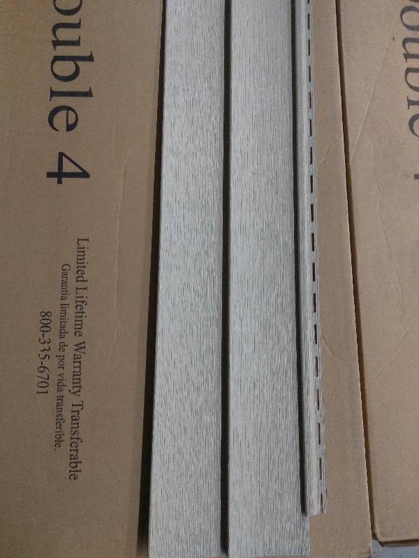 lot 45 image: 126 Progressions .042 Double 4 Vinyl Siding in Khaki - 24 pieces (16 cases)