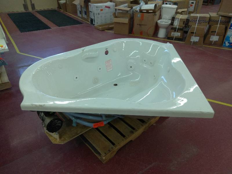 lot 46 image: American Standard EverClean 77 in. x 65 in. Center Drain Corner Whirlpool in White