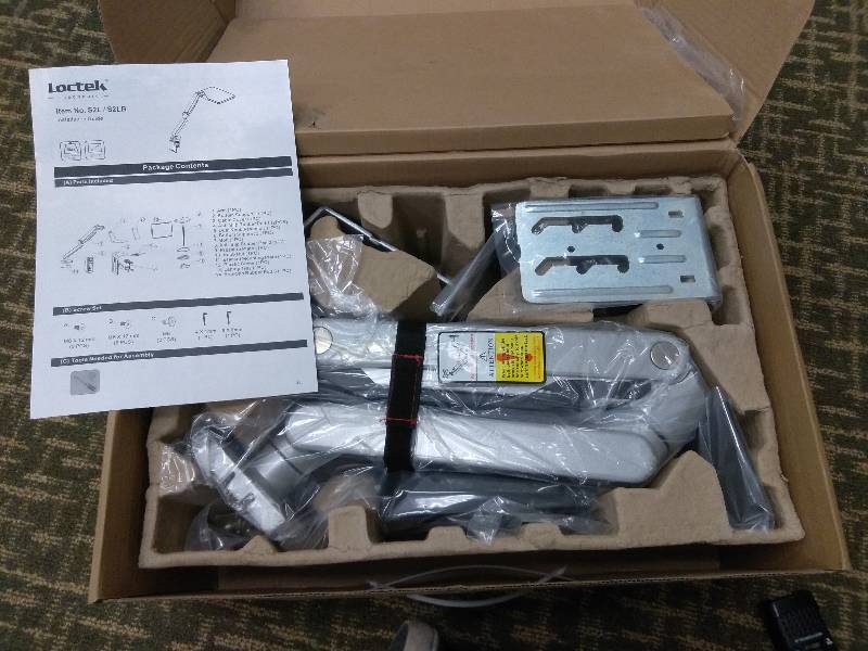 lot 50 image: Loctek Laptop Mount Spring Arm Workstation Stand with USB Port for 10 in. - 17 in. Notebook MacBook Air and Pro
