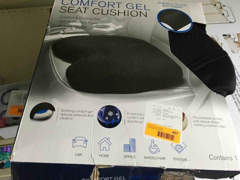 lot 437 image: COMFORT GEL SEAT CUSHION, MSRP $19.99