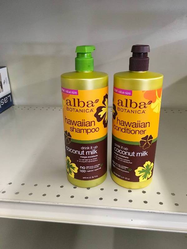 lot 471 image: ALBA COCONUT MILK SHAMPOO AND CONDITIONER, MSRP $11.99