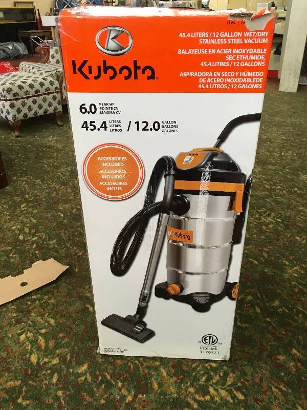 lot 478 image: KUBOTA 12 GAL WETDRY VAC, MSRP $49.99