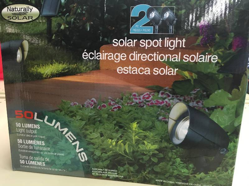 lot 443 image: SOLAR SPOTLIGHTS 2 PK, MSRP $14.99