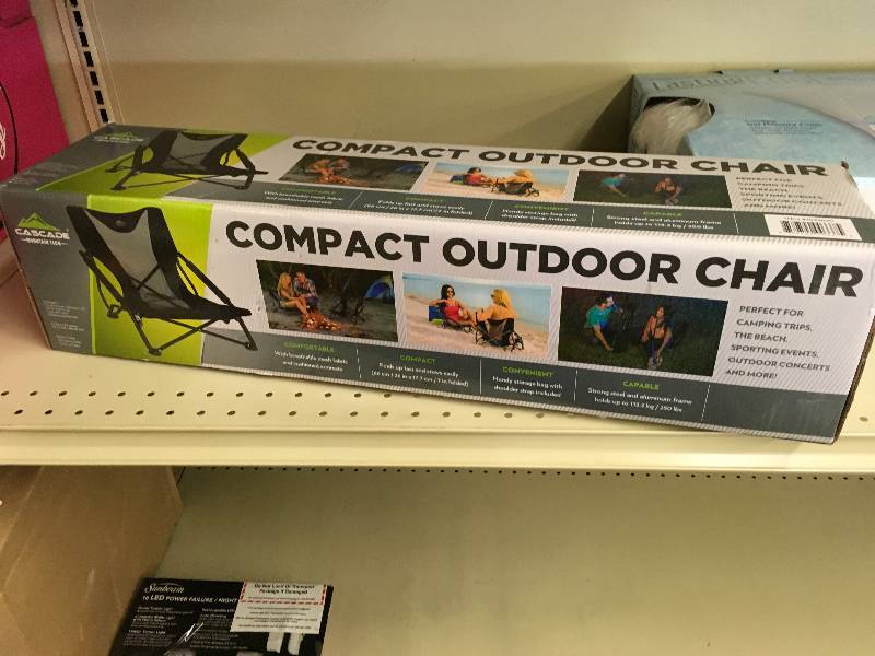 lot 467 image: CASCADE MTN LOW PROFILE OUTDOOR CHAIR, MSRP $19.99