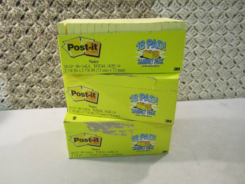 Lot of 3 Post-It 18-Pad Cabinet Pac...