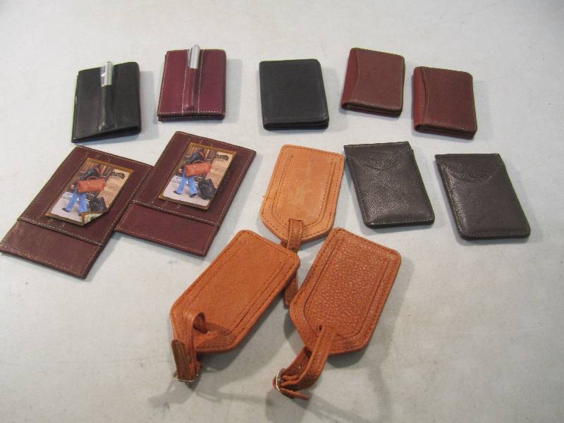 Lot of Leather ID Wallets and Lugga...
