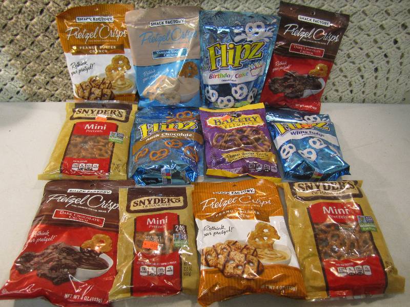 Mixed Lot of 12 Bags Various Pretze...