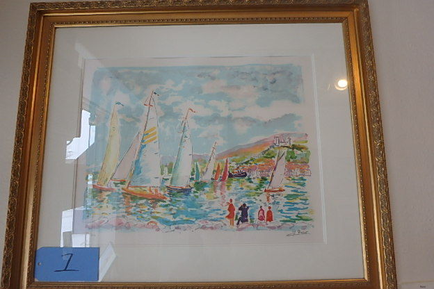 lot 1 image: Picot, Boats, Litho, Late 20th Century, 16250, Signed, 32 X 27