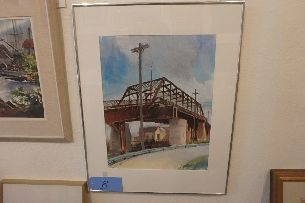 lot 8 image: Robert Crump, Mn Artist, Selby Ave Bridge, St. Paul, Pastel and Conte