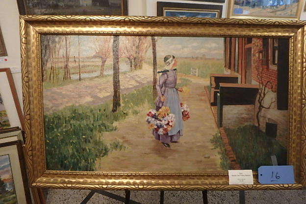 lot 16 image: Cory, OilCanvas, Dutch Flower Girl