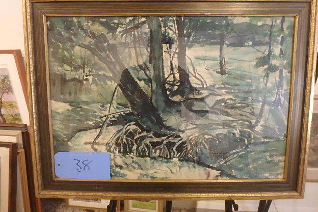 lot 38 image: Geo Adam Dietrich, watercolor, 1927, 26 X 19