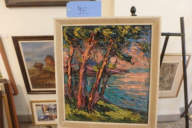 lot 40 image: Impasto Landscape, by Preben Rasmussen, 16 X 18, paint 1 deep in places