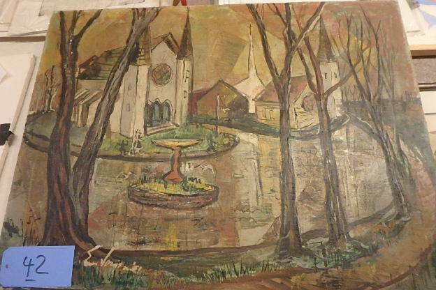 lot 42 image: Original Oil, by E. Jorgenson, 1951, 31 X 23