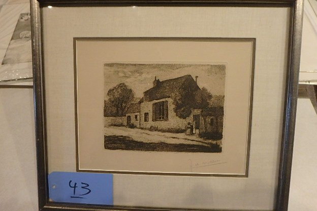 lot 43 image: J.F. Millet, Country Home, 20 X 17