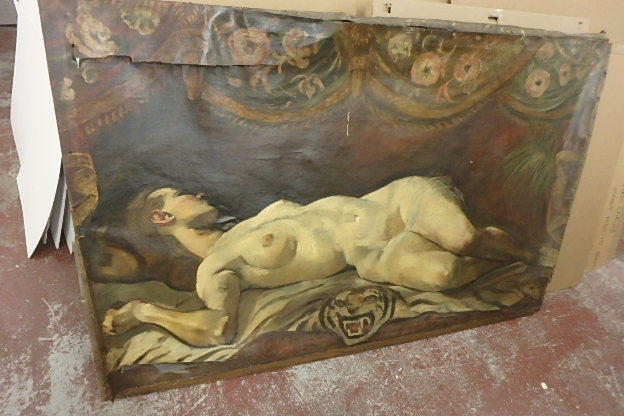 lot 177 image: Old Canvas Nude