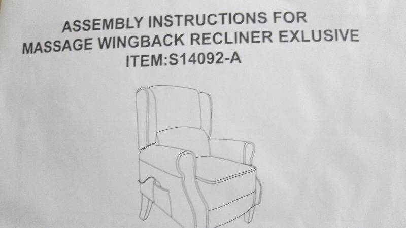 lot 27 image: Red Microfiber Wingback Recliner op...