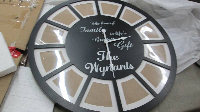 lot 30 image: Personalized Photo Clock, open box,...