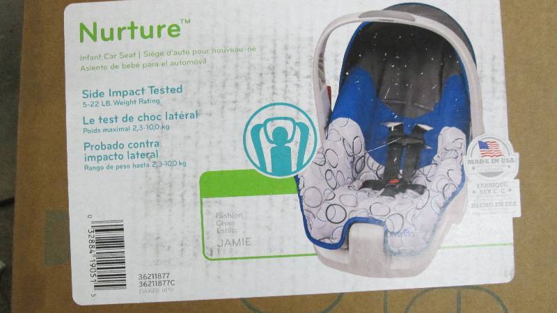 lot 33 image: Evenflo Nurture Infant Car Seat ope...