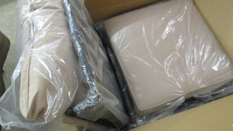 lot 48 image: Tan Rocking Chair open box Assembly...