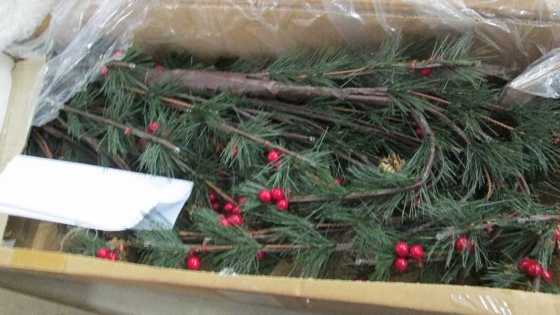 lot 72 image: Pine Cone & Berry Lit Tree open box...