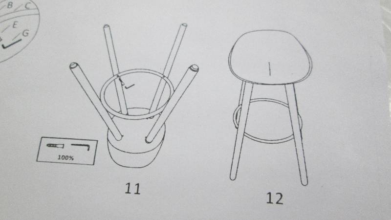 lot 79 image: Beechwwod Bar Stool with white mold...