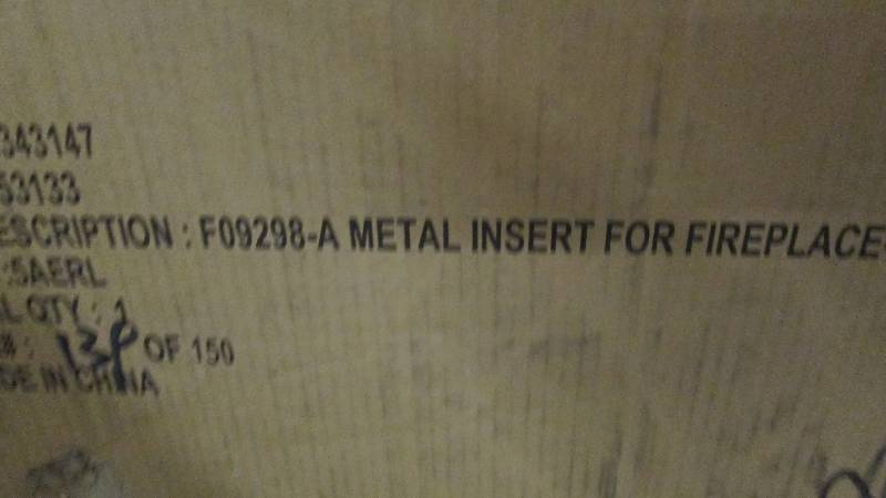 lot 118 image: Metal Insert for Electrical Firepla...