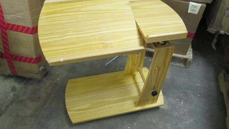 lot 124 image: Laptop Reading Cart in Natural Wood...