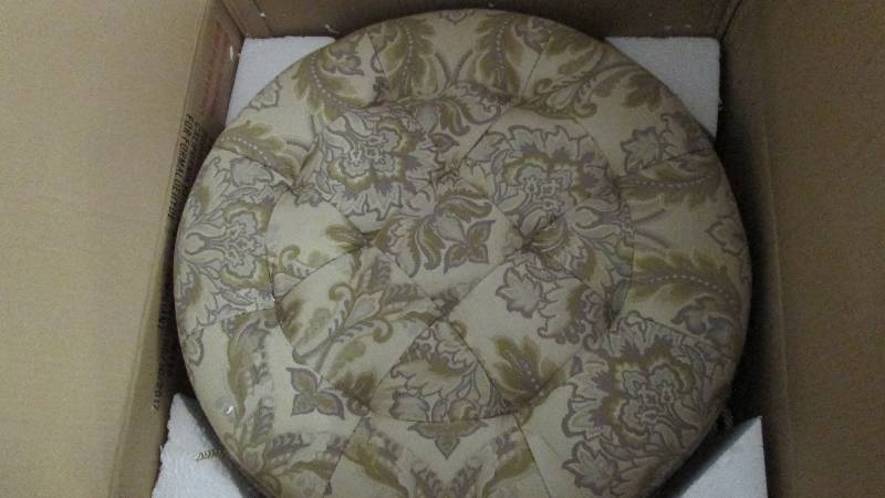lot 150 image: Fringed Ottoman open box, no longer...