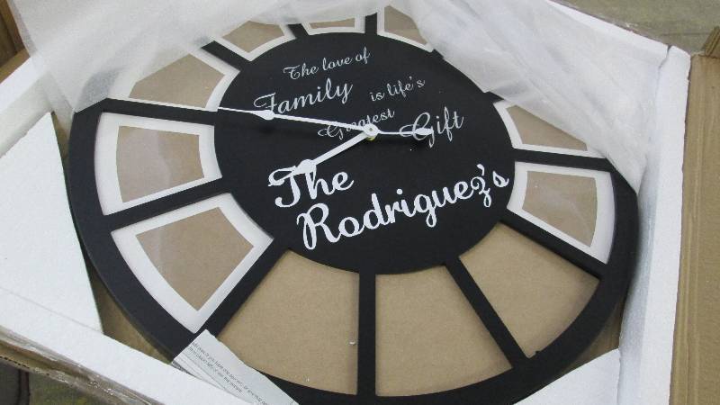 lot 158 image: Personalized Photo Clock, open box,...