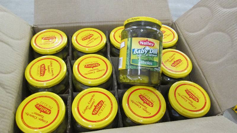 lot 220 image: Case of 12- 24 oz Nalley Baby Dill ...