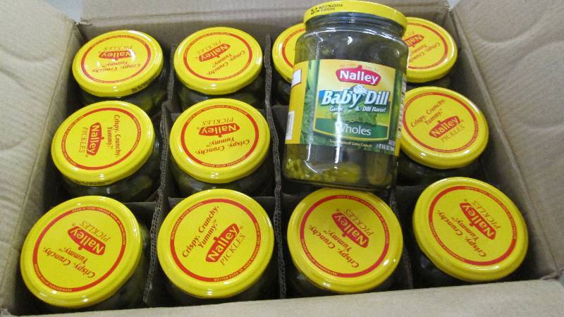lot 222 image: Case of 12- 24 oz Nalley Baby Dill ...