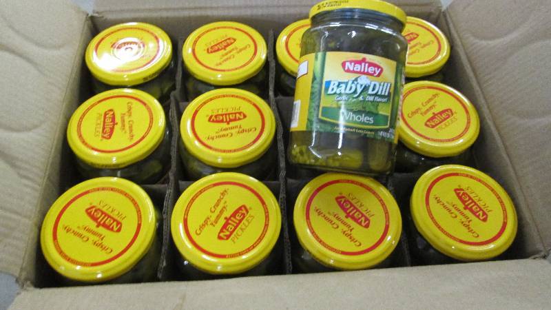 lot 223 image: Case of 12- 24 oz Nalley Baby Dill ...