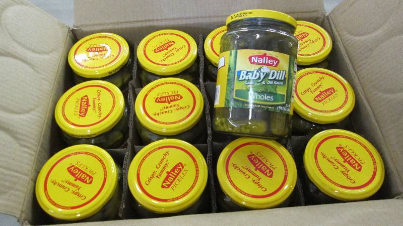 lot 224 image: Case of 12- 24 oz Nalley Baby Dill ...