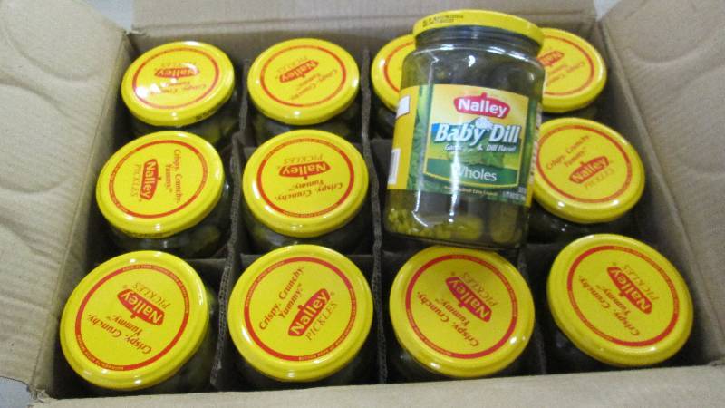 lot 226 image: Case of 12- 24 oz Nalley Baby Dill ...