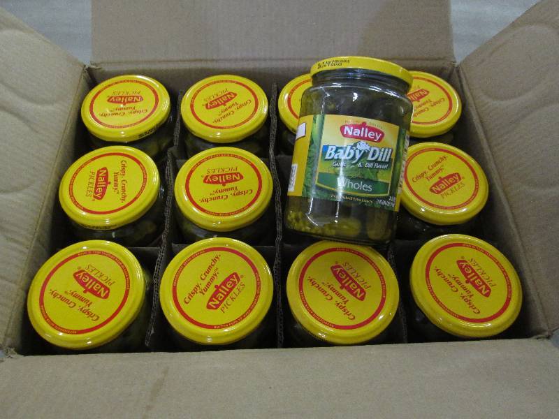 lot 227 image: Case of 12- 24 oz Nalley Baby Dill ...