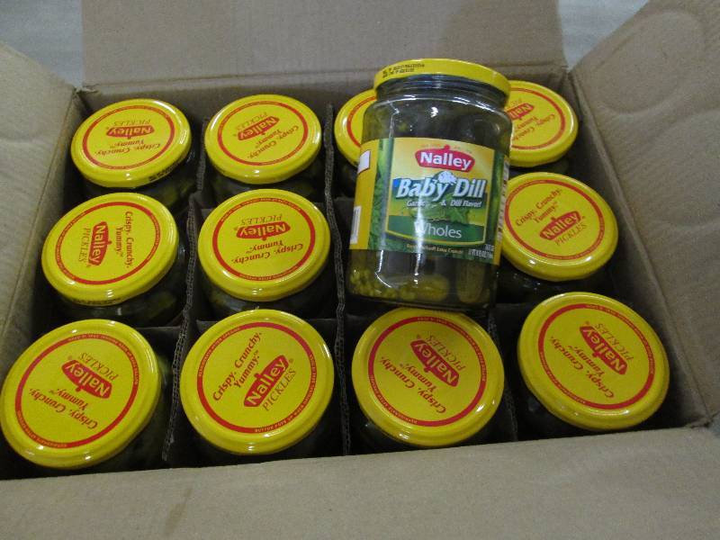 lot 228 image: Case of 12- 24 oz Nalley Baby Dill ...