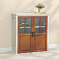 lot 80 image: Two-Tone Bath  Cabinet open box Ret...