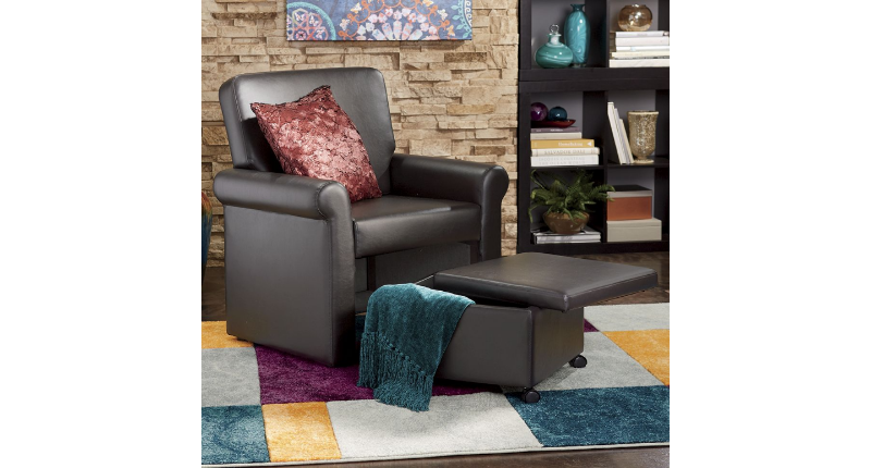 chair with nesting ottoman