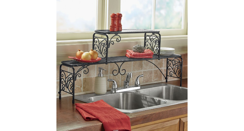 lot 130 image: 2-Tier Scroll Sink Shelf open box R...