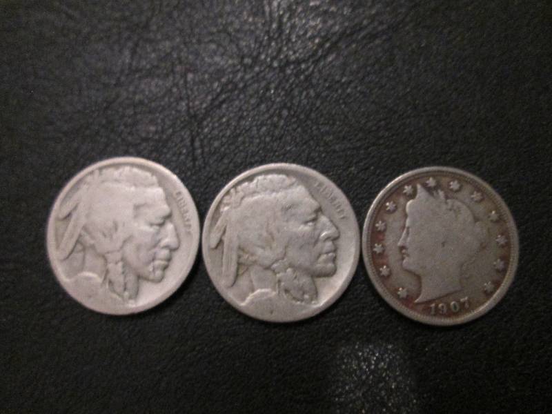 S and D Buffalo Nickels and 1907 Ni...