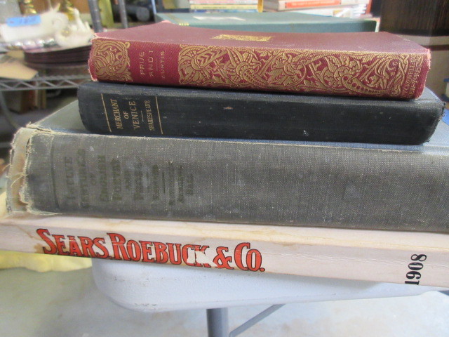ANTIQUE CLASSIC BOOKS AND A 1908 SEARS CATALOG