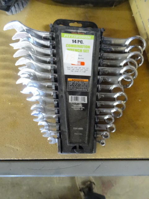 lot 18 image: Pittsburgh 14piece SAE wrench set...